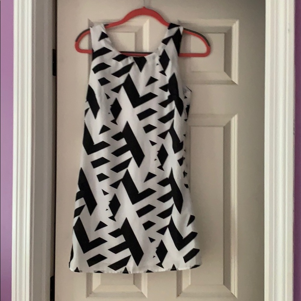 black and white dress
